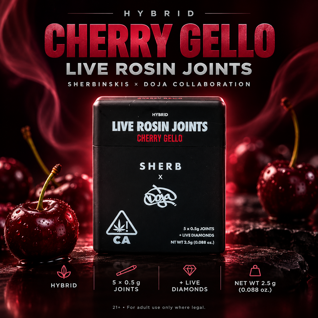 Sherb x Doja Rosin Infused Pre-Roll - Cherry Gello