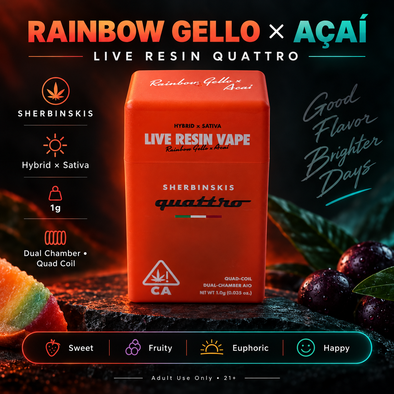 Sherbinskis Live Resin AIO - Rainbow Gello x Acai