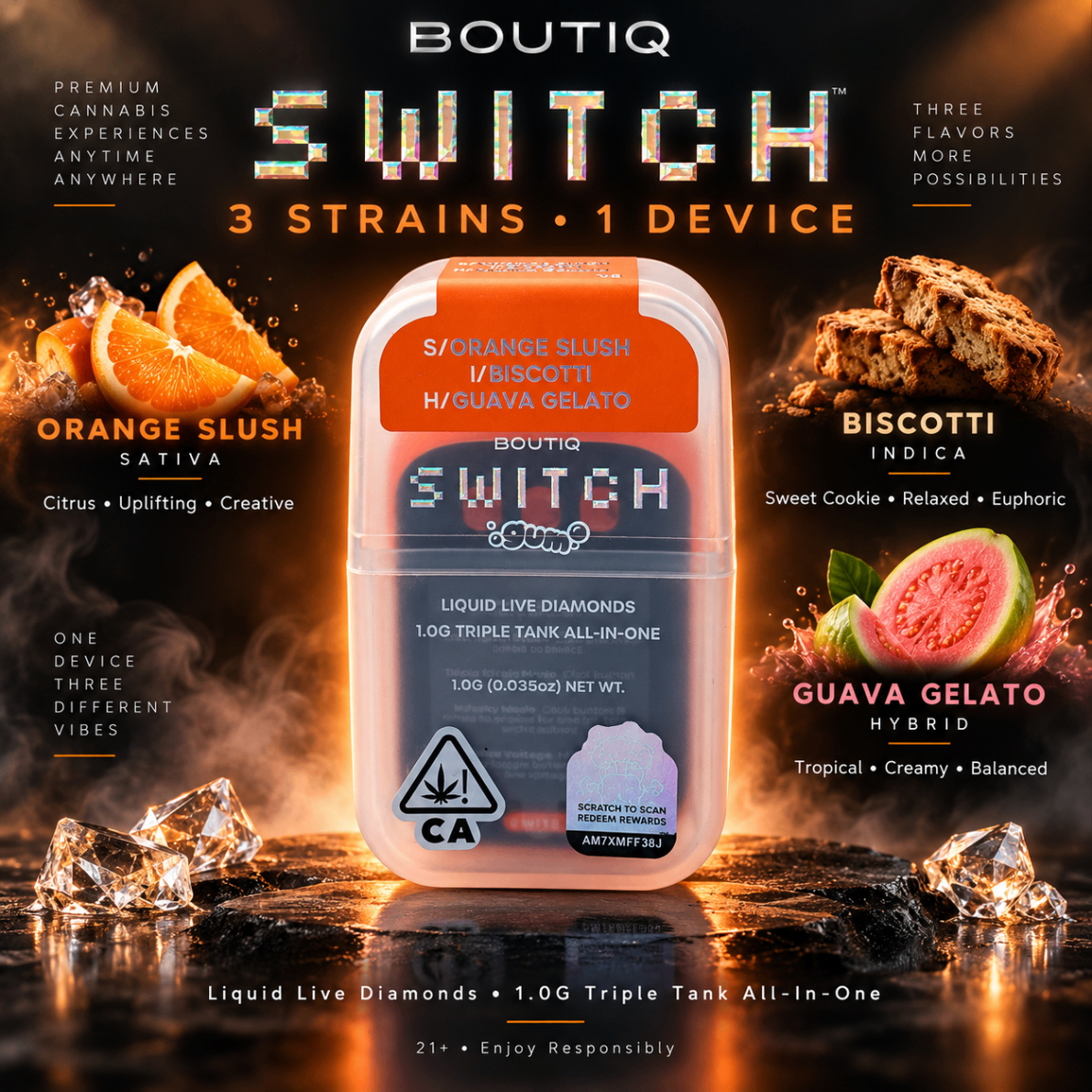 Boutiq Switch - Orange Slush / Biscotti / Guava Gelato