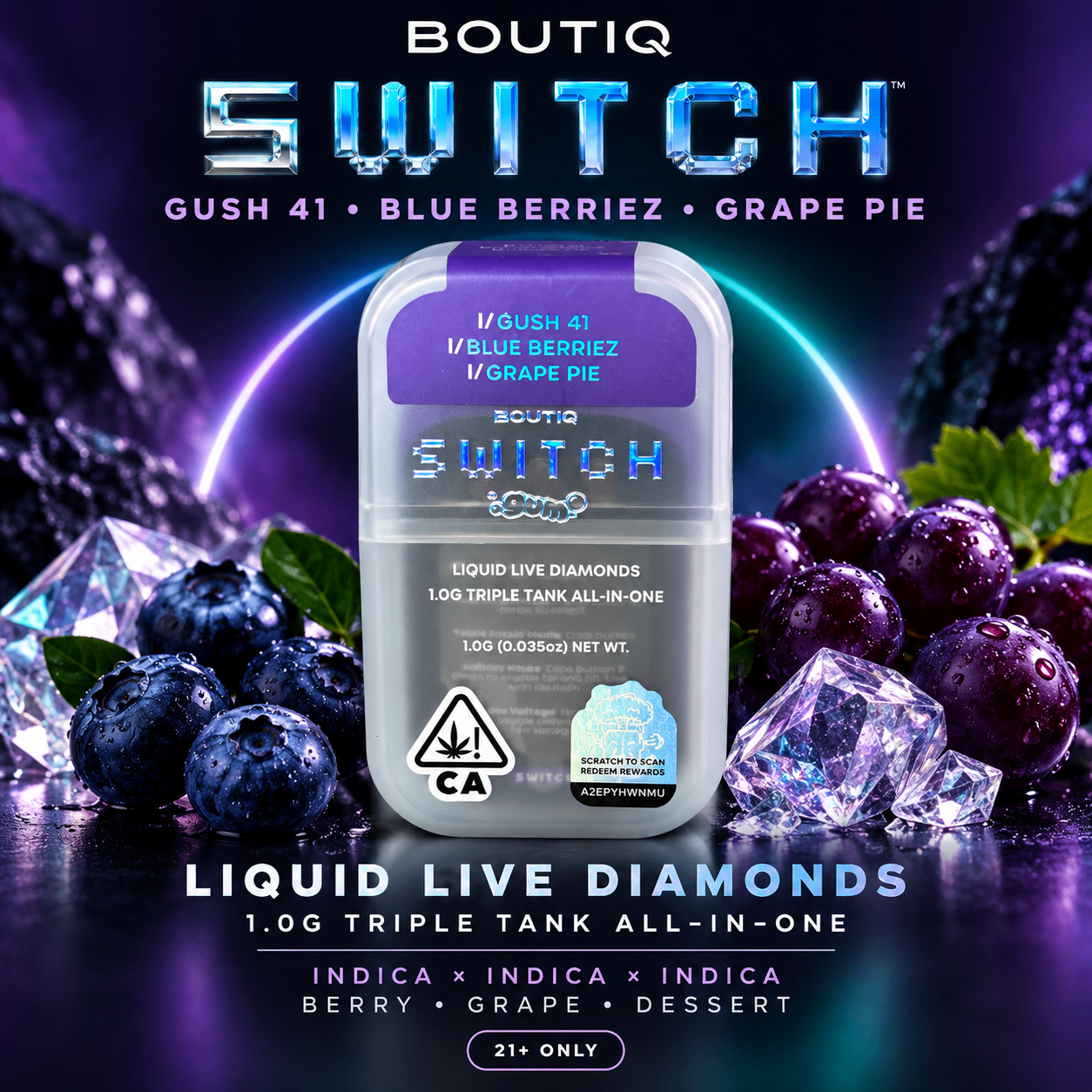 Boutiq Switch - Gush 41 / Blue Berriez / Grape Pie