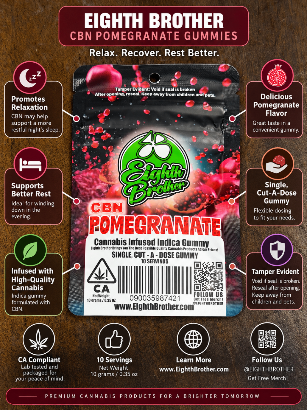 Pomegranate CBN Cut-A-Dose Gummy